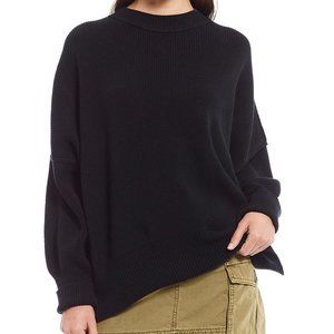 Free People Easy Street Tunic Sweater Black Medium